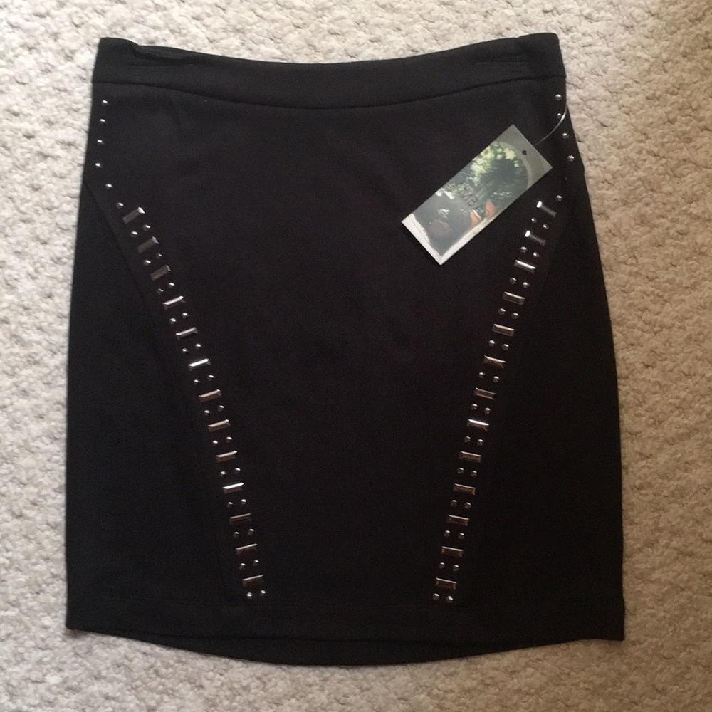 NWT Black studded mini skirt